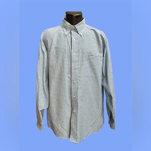 Chaps‎ Men’s XL Blue Check Button Down Shirt Wrinkle Free Long Sleeve EUC